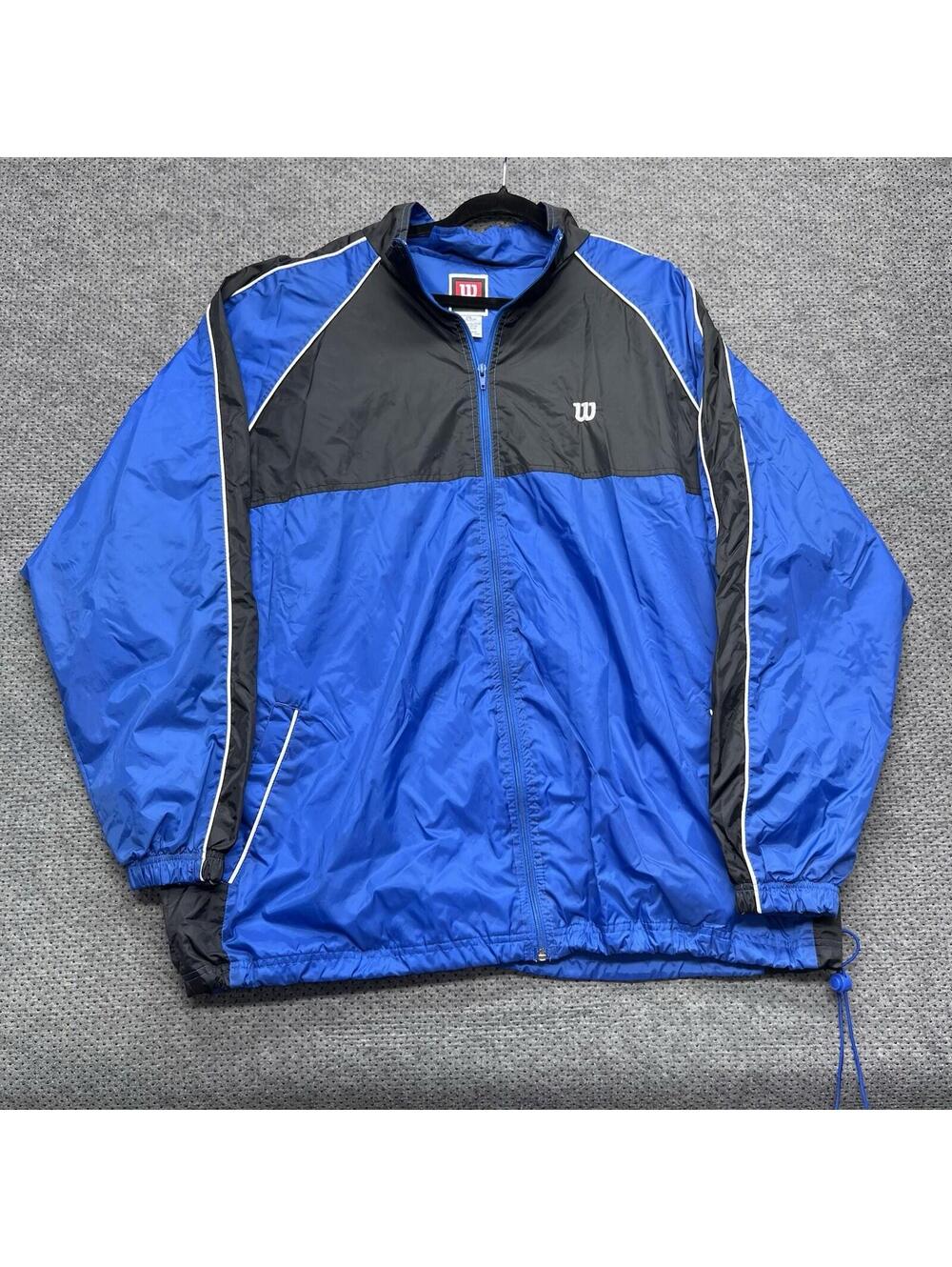 Vintage Wilson Windbreaker Rain Jacket XXL MENS Rare Full Zip Up Embroidered